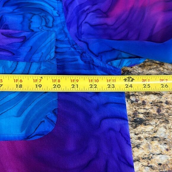 Aliki Yamani Creations Vintage Silk Long Sleeve Button Down Shirt Size M/L - Picture 9 of 9